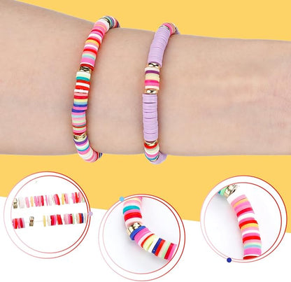 Sureio 24 Pcs Colorful Friendship Bracelets Letter Heart Smile Bracelets Surfer Bracelets Stretch Beaded Bracelet for Women Party Favors(Cute Style)