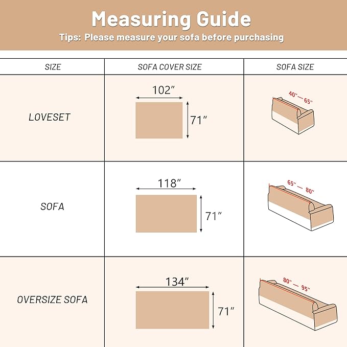 MYSKY HOME Sofa Covers for Sectional Sofa, Couch Cover for Dogs, Couch Covers with Tassel Loveseat Covers Futon Cover L Shaped Cover Washable Chenille Couch Protector, 71" x 134", Khaki Piano Key