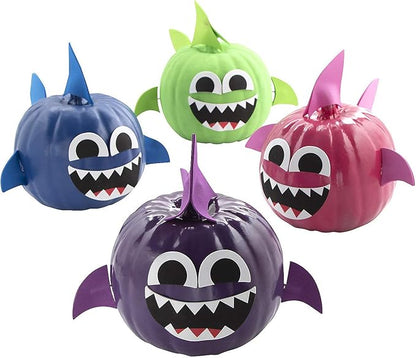 Fun Express Shark Pumpkin Decorating Kit for Halloween - Makes 12 - DIY Crafts and Activities for Kids