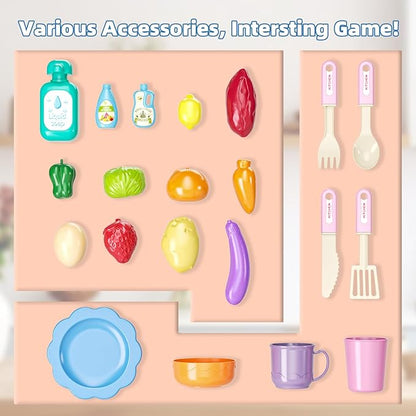 Doloowee Color Changing Kitchen Sink Toys,Electric Dishwasher Playing Toy Play Sink for Kids 3-5 with Running Water,Upgraded Faucet and Play Dishes,Pretend Play Kitchen Toys for Kids Boys Girls(Blue)