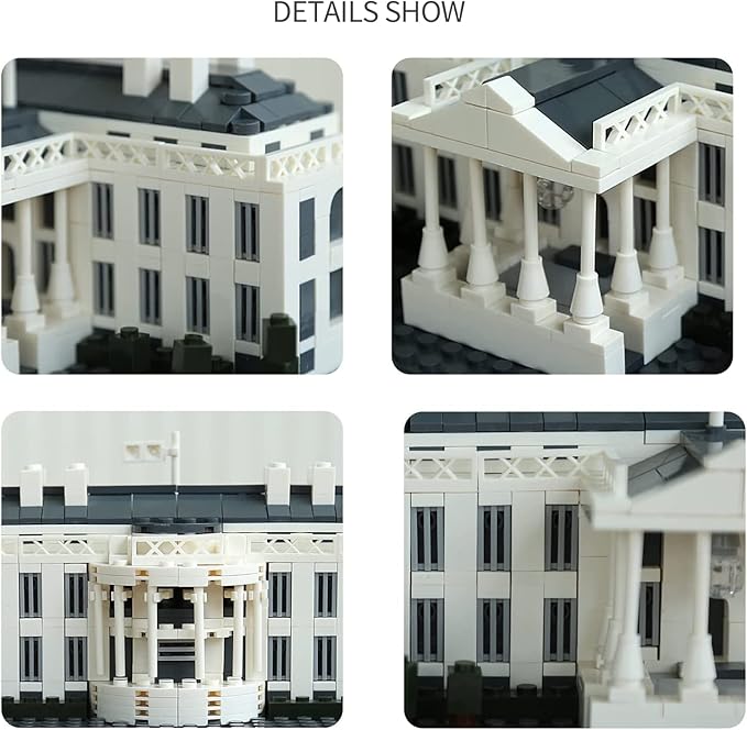 Liberty Imports White House Building Blocks Set, 770 Pieces Washington D.C. White House Famous Landmark Series - Architecture Bricks Toy Model for Kids and Adults