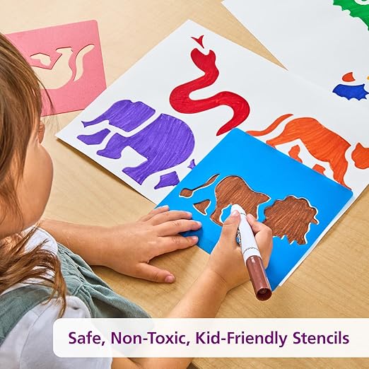 Washable Plastic Jungle Stencils - Set of 6