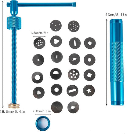 Stainless Steel Clay Extruder Sugar Paste Extruder Cake Fondant Decorating Tool Set Ceramics & Pottery Clay Extruders Mixers & Presses (Blue)