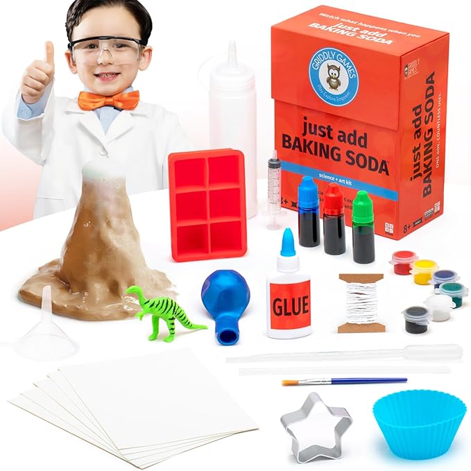 STEM Toys by Griddly Games - Art & Science Kits for Kids Age 8-12 Fun & Educational Science Toys, Engaging Kids Activity Kit, Perfect Science Kit for Hands-on Learning (Just Add Baking Soda)