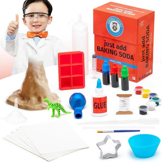 STEM Toys by Griddly Games - Art & Science Kits for Kids Age 8-12 Fun & Educational Science Toys, Engaging Kids Activity Kit, Perfect Science Kit for Hands-on Learning (Just Add Baking Soda)