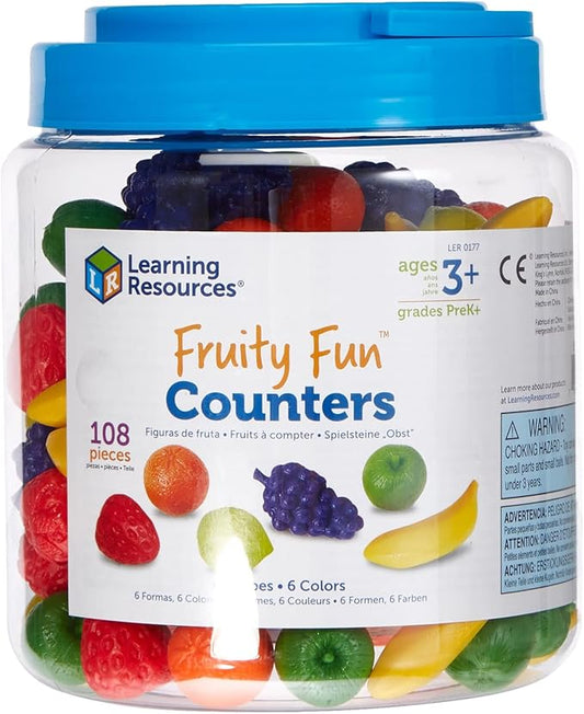 Learning Resources Fruity Fun Counters, Educational Counting & Sorting Toy, Set of 108