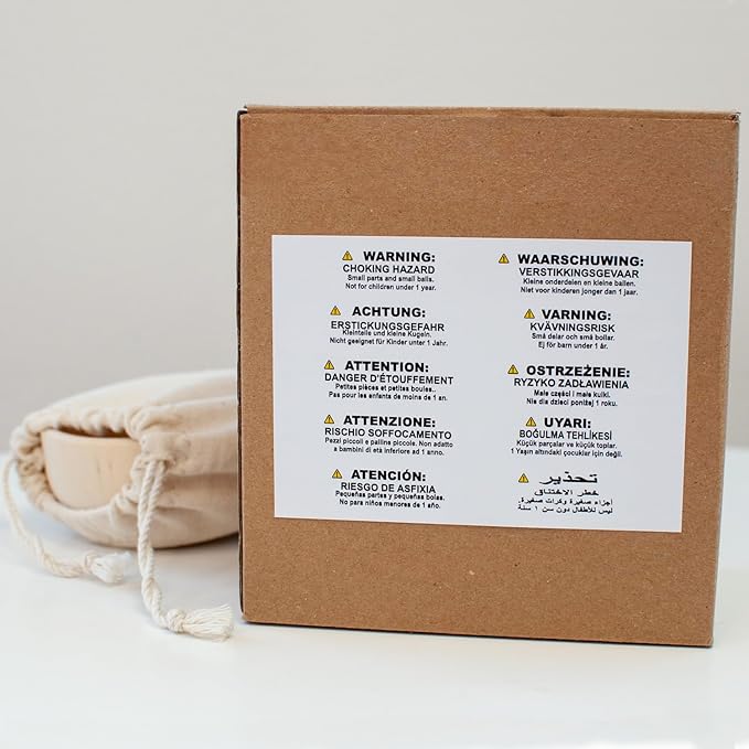 Ulanik Balls in Cups Starter Kit Toddler Montessori Toys for 1+ Year Old Kids Wooden Matching Game for Learning Color Sorting and Counting — 4 Balls, 1.18 in