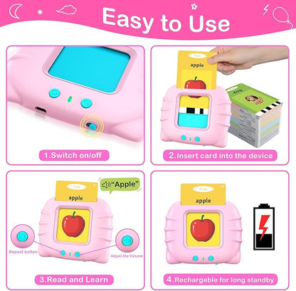 Toddler Toys Age 2-6, Girls Birthday Gift,Learning Toys for Toddlers, 224 Sight Words Educational Toys, Montessori Toys for 2 Year Old, Talking Flash Cards,Sensory Toys, Speech Therapy, Toys for Girls