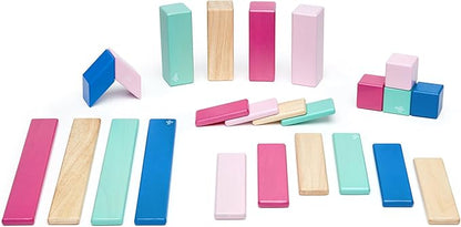 24 Piece Tegu Magnetic Wooden Block Set, Blossom, 1-99 years old