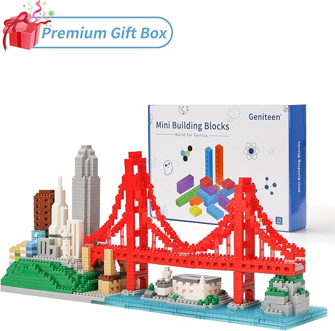 Building Blocks Set, Architecture San Francisco Building Kits Landmarks Skyline Collection Micro Building Bricks 1610 PCS