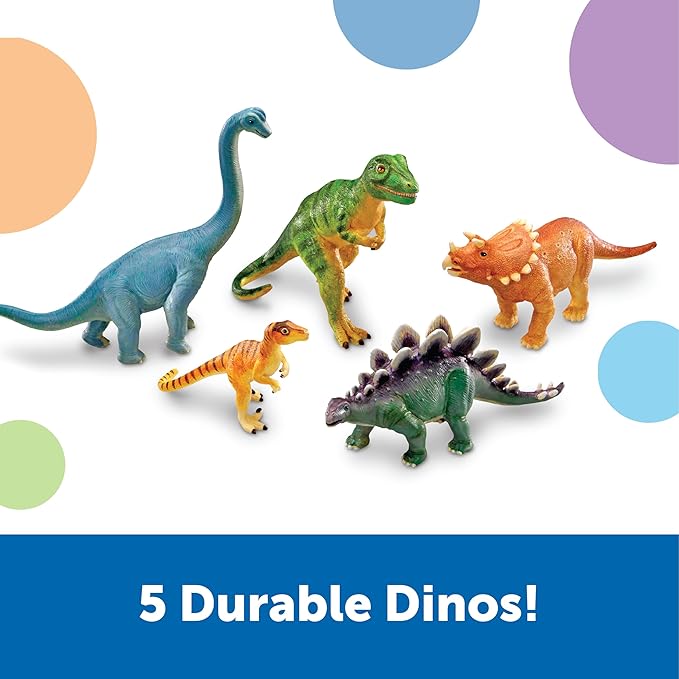 Learning Resources Jumbo Dinosaurs - Toddler Learning Toys, Dinosaurs Toys for Kids Ages 3+, Dinosaur Games