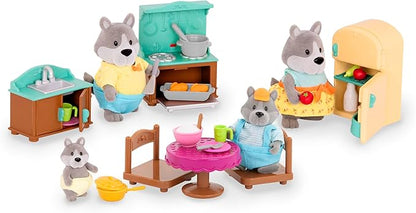 Li’l Woodzeez –Country Kitchen Set – 30Pcs Miniature Dollhouse Furnitures & Accessories – Pretend Play Food – Gift Toy for Kids 3 Years +