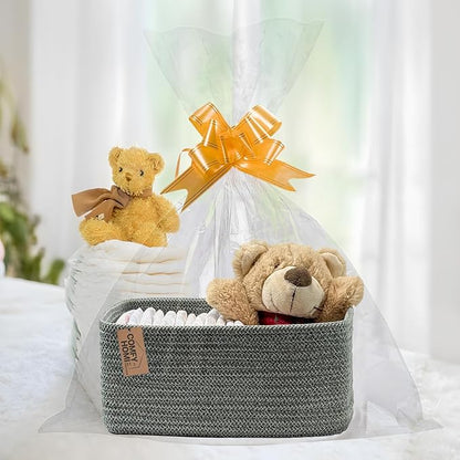 COMFY-HOMI 11.5"x7.5"x4.7" Storage Baskets for Organizing | Cotton Rope Woven Basket | Toy Storage Bin Box | Basket for Shelves, Closet Organizer Bin, Decorative Closet Shelf, 1 Pack,green