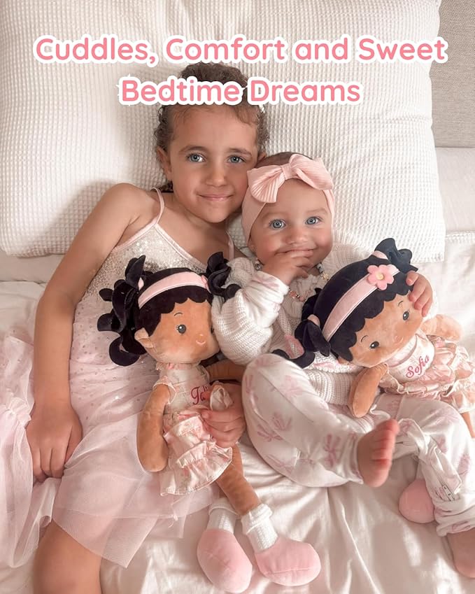 LeyaDoll Soft Baby Doll Toys (16''), My First Baby Rag Doll for 1 Year-Old Girl Birthday Gift, Christmas Plush Toys Gift for Toddler Kids Infants-Princess Petal