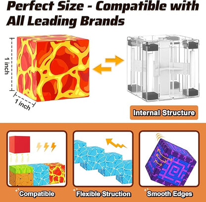 110PCS Magnetic Blocks - Build Mine Magnet World Magic Sword Portal Set, Magnet Kids Toys for Boys & Girls Age 3-5 4-8 5-7, STEM Magnetic Tiles Building Games Sensory Outdoor Toddler Toys