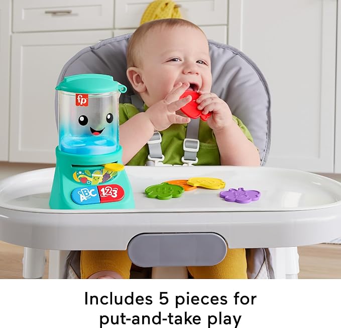 Fisher-Price Laugh & Learn Baby & Toddler Toy Counting & Colors Smoothie Maker Pretend Blender with Music & Lights for Ages 9+ Months
