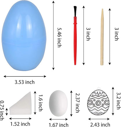 JOYIN 54 Pcs Easter Crafts Assortment Kit with Prefilled Easter Eggs Painting Kit Include Wooden Eggs, Suncatchers and Scratch Cards for Party Favor, Basket Stuffers Fillers