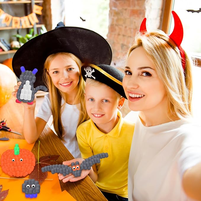 Junkin 1000 Pcs Magic Noodles Foam Crafts Puffs Corn Super Crafts Arts Kit Bulk Building Blocks Model Toys Valentines Kid Gifts for Kindergarten School Stimulates Creativity Supplies(Bright Colors)