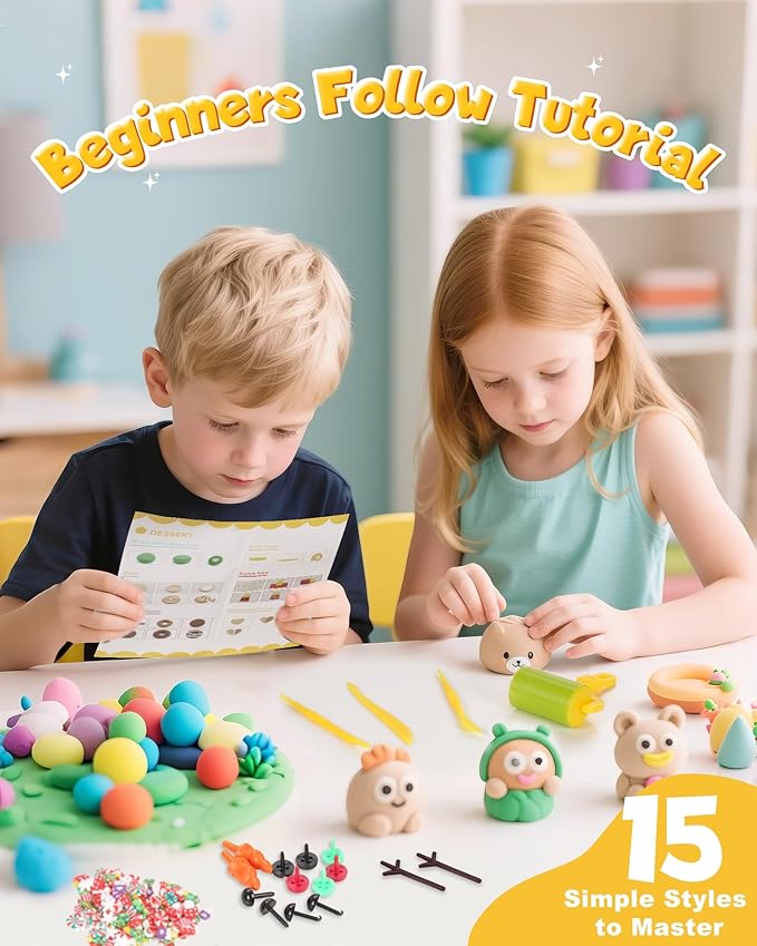 Modeling Clay Kit - 42 Colors Air Dry Clay, DIY Molding Magic Clay Includes Tools and Christmas Accessories, Modeling Clay for Kids is an Ideal Holiday Gift for Children Over 3 Years Old.