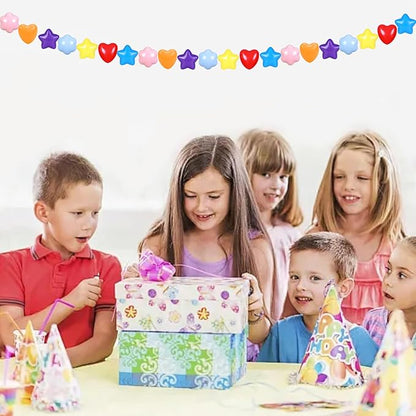 GOGOSO Ball Pits Balls for Toddlers, 100 Stars Hearts Florid Shapes Ball, Flowers Plastics Balls for Bounce House, Pastel Ball for Kids Birthday Party Xmas Friendship Bracelet Banner Decor