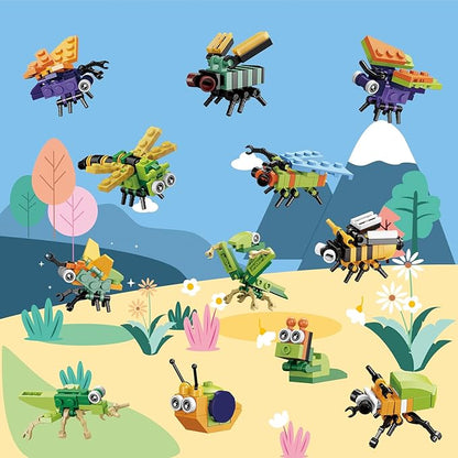 Party Favors for Kids - 12 Pack Animals Building Blocks for Goodie Bags Stocking Stuffers Classroom Prizes Birthday Gifts Toy Building Sets for Kids 6-12yrs