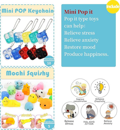 52 Pcs Party Favors for Kids - Treasure Prizes Box Toys - Goodie Bags Stuffers for Classroom Rewards - Bulk Small Fidget Toy for Stocking Carnival Pinata Fillers - Birthday Gift for Kids 3-5 4-8-12