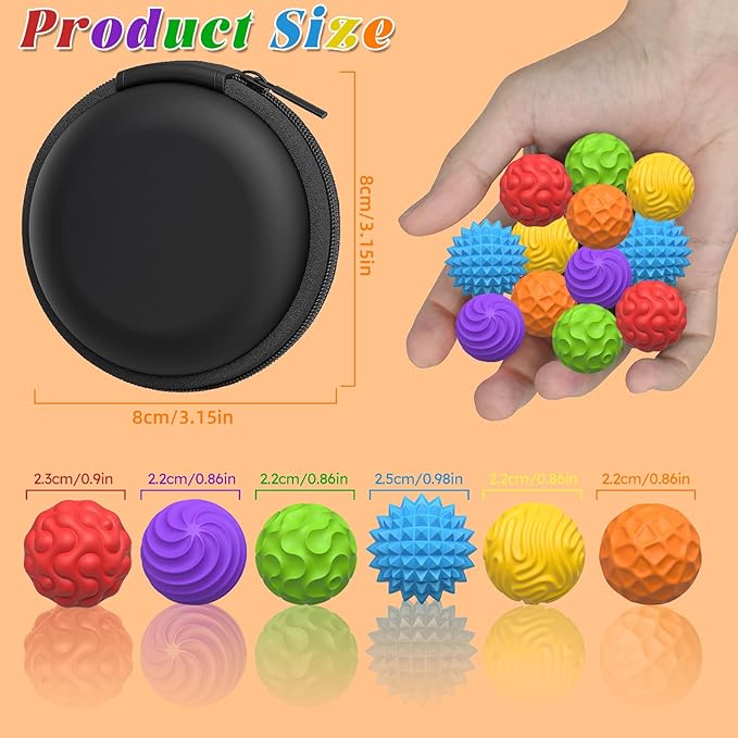 Silicone Magnetic Balls, Fidget Toys for Adults & Teens, 6PCS Stress Balls Fidget Toy, Quiet Magnet Desk Fidgets with Textured, ADHD Anxiety Relief Items, Fun Stocking Suffers Gifts (Multicolor)