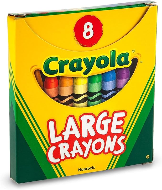 Crayola Large Crayons - Assorted (8 Count), Giant Crayons for Kids & Toddlers, Ages 2+