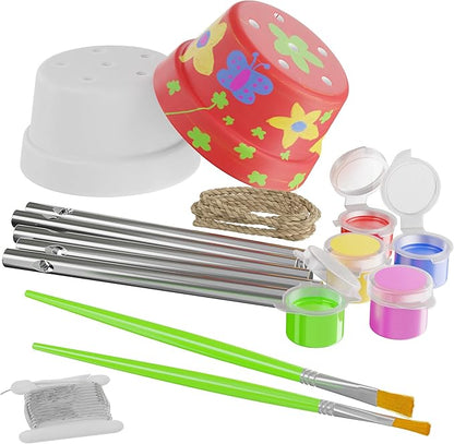 Dan&Darci Wind Chime Making & Painting Kit - Arts and Crafts Gift for Girls & Boys Ages 6, 7, 8, 9, 10-12 - Birthday & Easter Gifts for Kids - Kid Art & Craft Kits - DIY Stuff for Girl Age 6-12