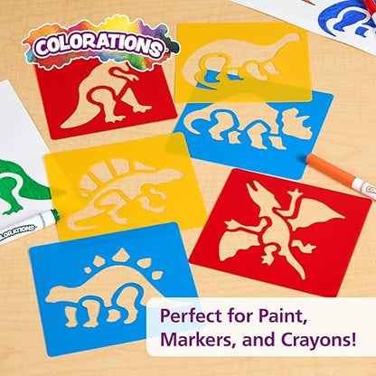 Washable Plastic Dinosaur Stencils - Set of 6
