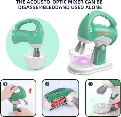 Play Kitchen Toys,Pretend Play Kitchen Appliances Toy Set with Coffee Maker, Blender, Mixer, Toaster, Toys for 3 4 5 6 7 8 Year Old, Birthday Gifts for Kids