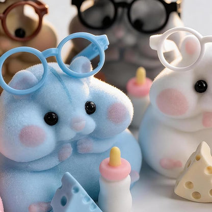 6-Pack Handmade Taba Squishy Hamster Toy, Cute Squishy Hamster Fidget Toy, Realistic Hamster Toy, Soft Silicone Mochi Furry Toy, Stress Relief Gift for Adults & Kids, Sensory Anxiety Plushie(6 colors)