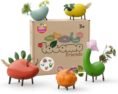 Taksa Toys Locomo Friends III Waldorf Educational Outdoor Play Figures, Montessori Wooden Animal Toys for Kids 3 4 5 6 7+, Open-Ended Learning & Creativity, Nature Eco Toys, Gifts (Set of 5)