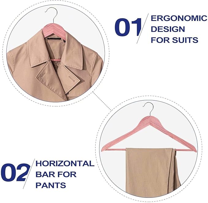 FairyHaus Natural Cedar Wooden Coat Hangers 18Pack, Smooth Finish Wood Suit Hangers - Slim Sleek & Flat Cedar Shirt Hangers with 360° Rotating Hook, Durable Cedar Clothes Hangers