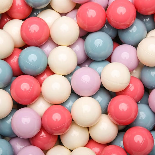 GOGOSO Colorful Ball Pit Balls - 2.15inch 100pcs Plastic Balls for a Fun and Exciting Play Experience at Carnivals and Events, Pink+Purple+Blue+White