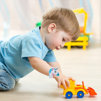 LUOZZY Unicorn Slap Bracelet for Kids Plush Tiger Animal Slap Bracelets for Kids Colorful Animal Slap Bands for Kids (Unicorn)