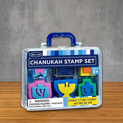 Chanukah Rubber Stamp Kit Craft for Children 5 stamps with ink pad
