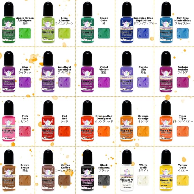 Taba Squishy Kit Set Liquid Gel+3" Paw Mold+Flocking+ Silicone Pigment Dye 20 Colors