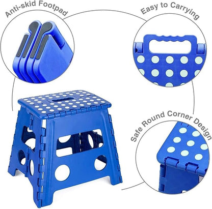 ACKO Folding Step Stool -13 inch Height Premium Heavy Duty Foldable Stool for Kids and Adults, Kitchen Garden Bathroom Stepping Stool 10Pack