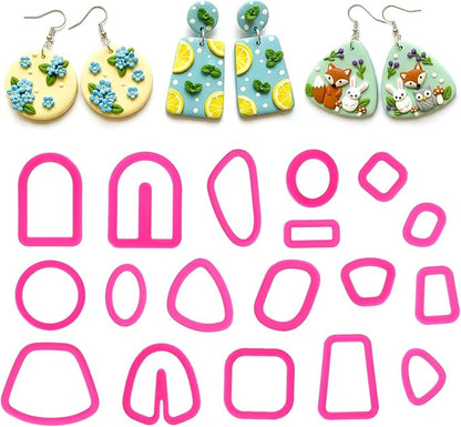 18Pcs Polymer Clay Cutters, Clay's Cutters for Polymer Clays Jewelry, Clay Earring Cutter, Gem Clays Jewelry Making Tools