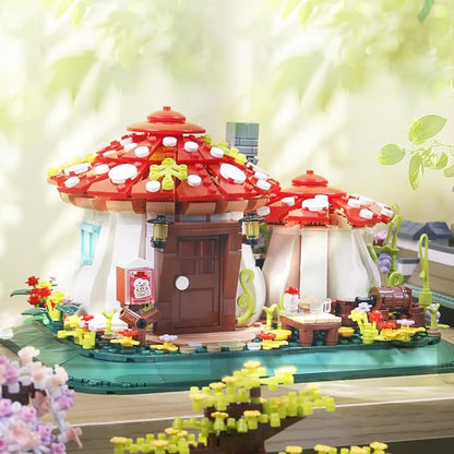 SAMYBLOCKS Mushroom House Building Blocks Sets(1126PCS),Creative Ideals Treehouse Building Blocks, Best Present for 6+ Adults