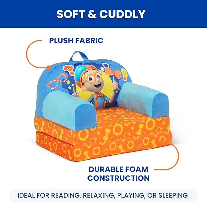 Delta Children - Blippi Cozee Buddy Flip-Out Kids Chair, Blue
