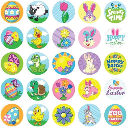 JOYIN Easter Crafts Assortment Kit with 500 Stickers, 144 Easter Shapes Adhesive, 60 Theme Temporary Tattoos and 6 Stampers (Over 700 Pcs) for Egg Basket Stuffers Fillers