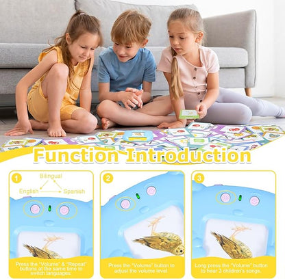 SAYEEC Toddlers Bilingual Talking Flash Cards Spanish English Montessori Toys with 510 Sight Words Kids Speech Therapy Autism Sensory Toys Learning Educational Gifts for 3 4 5 6 7 Years Old Boys Girls