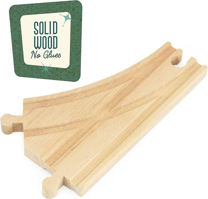 Conductor Carl 56-Piece Bulk Value Wooden Train Track Pack - Compatible with All Major Toy Train Brands