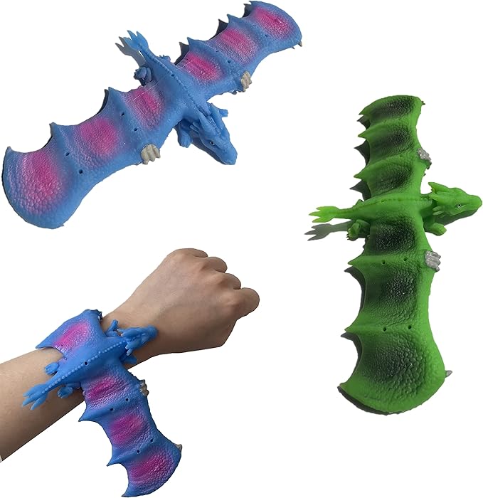 RAYCHY 3PCS Dinosaur Slap Bracelets for Kids Party Favors, Dinosaur Theme Goodie Bag Stuffers for Boys&Girls Birthday Party Gifts for Kids Carnival Prizes (purple)…