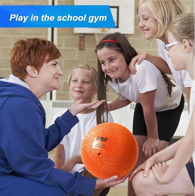 GSE Games & Sports Expert 5"/7"/8.5"/10" Inflatable Playground Ball, Kickball, Bouncy Dodge Ball, Handball for Kid/Adult, Perfect for Recess Ball Games, Gym, Yoga Exercises, Schools Sports Activities