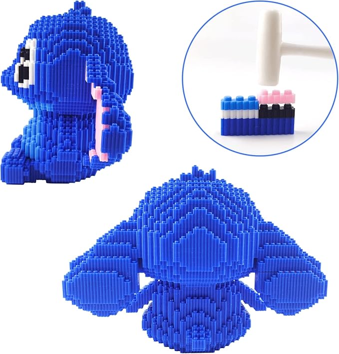 Building Bricks 2000+ Pieces Set - 3D Puzzles Classic Cartoon Characters Building Blocks - Micro Building Block for Boys Girls & Adults (BluePro)