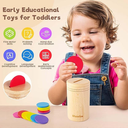Richtim Wooden Montessori Toy for Toddlers 2-6 Years (One-Slot Color Sorting Toy)