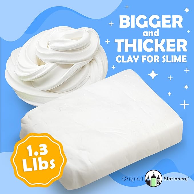 Original Stationery Soft Clay for Slime Making, Moldable Modeling Clay for Kids, Add to Glue and Shaving Foam for Butter Slimes, 1.3 Lbs/600g, Fun Easter and Birthday Gift, Slime Mix Ins Supplies